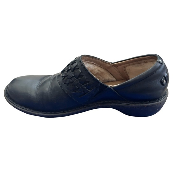 UGG Anila Black Leather Wool Lined Slip On Clog Size 9 - Picture 6 of 11